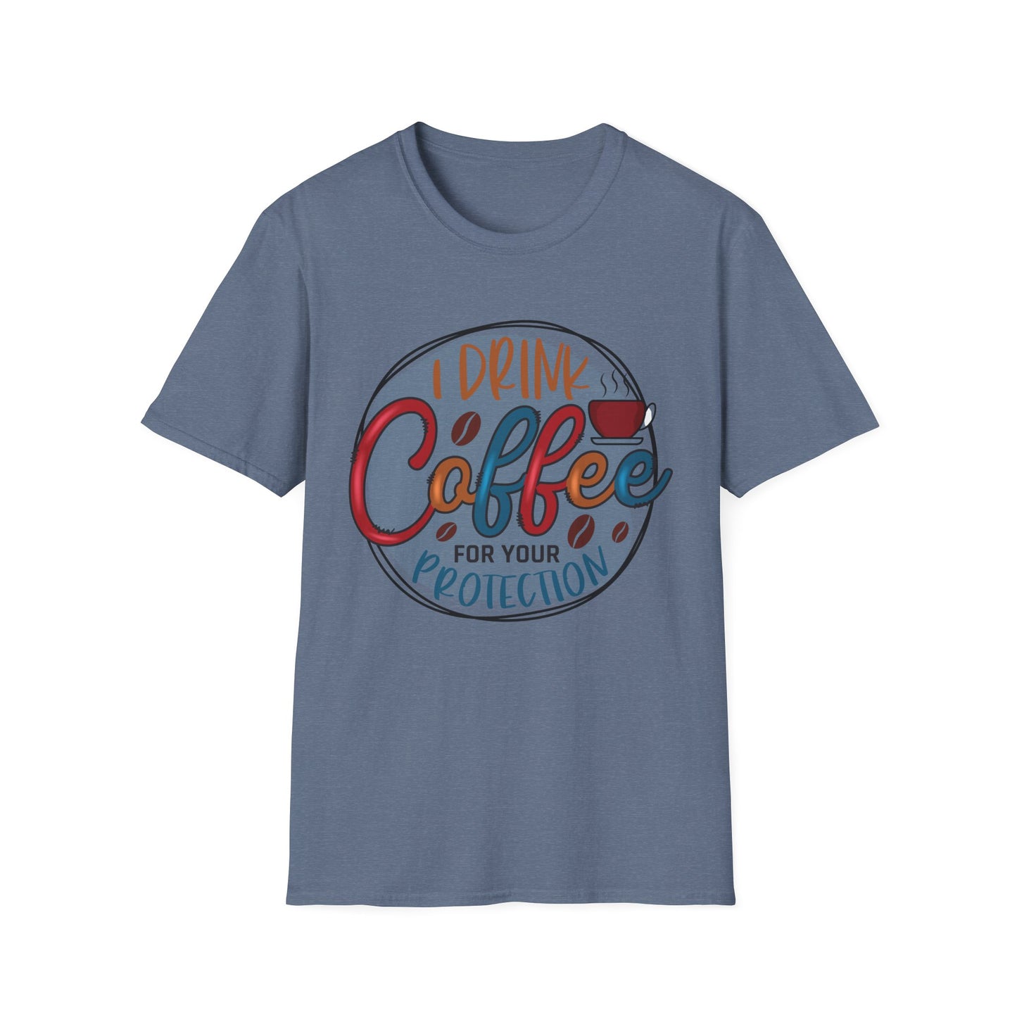 Coffee Protection Unisex T-Shirt, Funny Coffee Lover Gift, Casual Kitchen Tee, Perfect for Birthdays, Coffee Shop Wear
