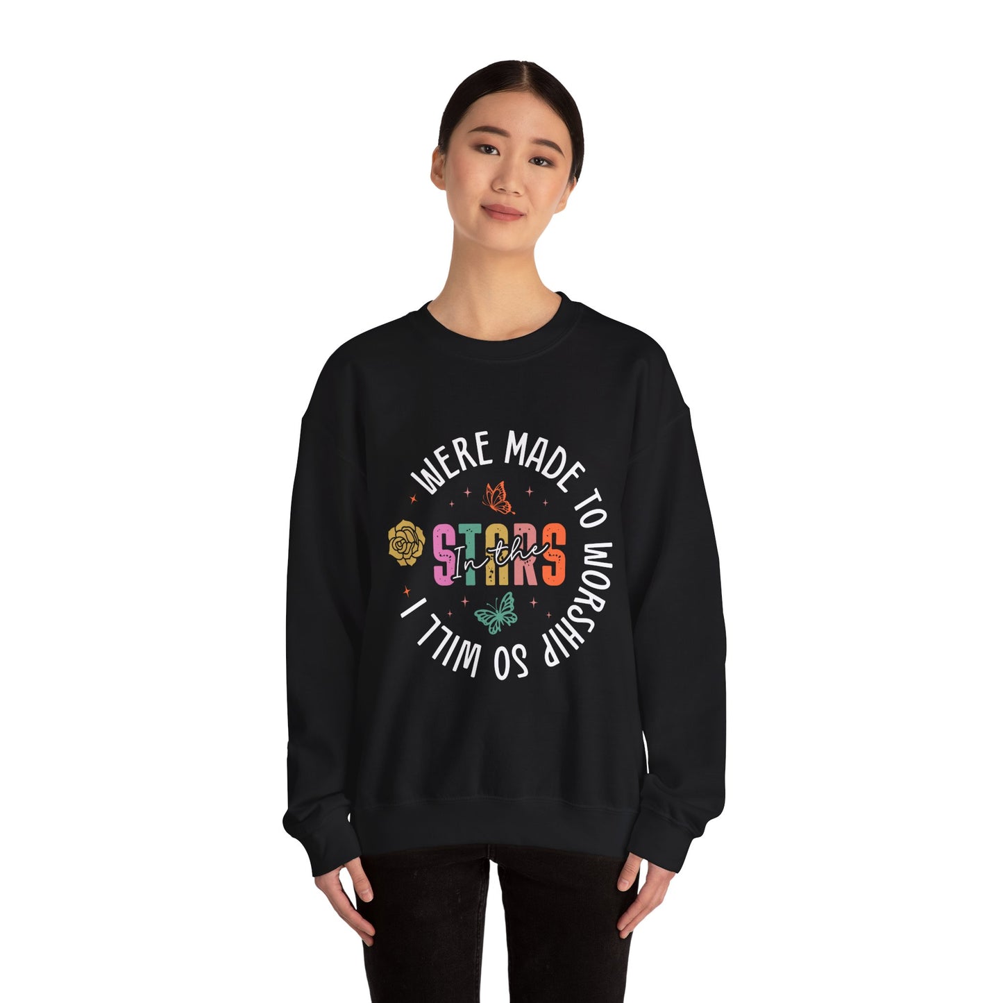 Whimsical Stars Crewneck Sweatshirt, Cozy Pullover, Casual Style, Trendy Gift, Relaxed Fit, Cute Aesthetic