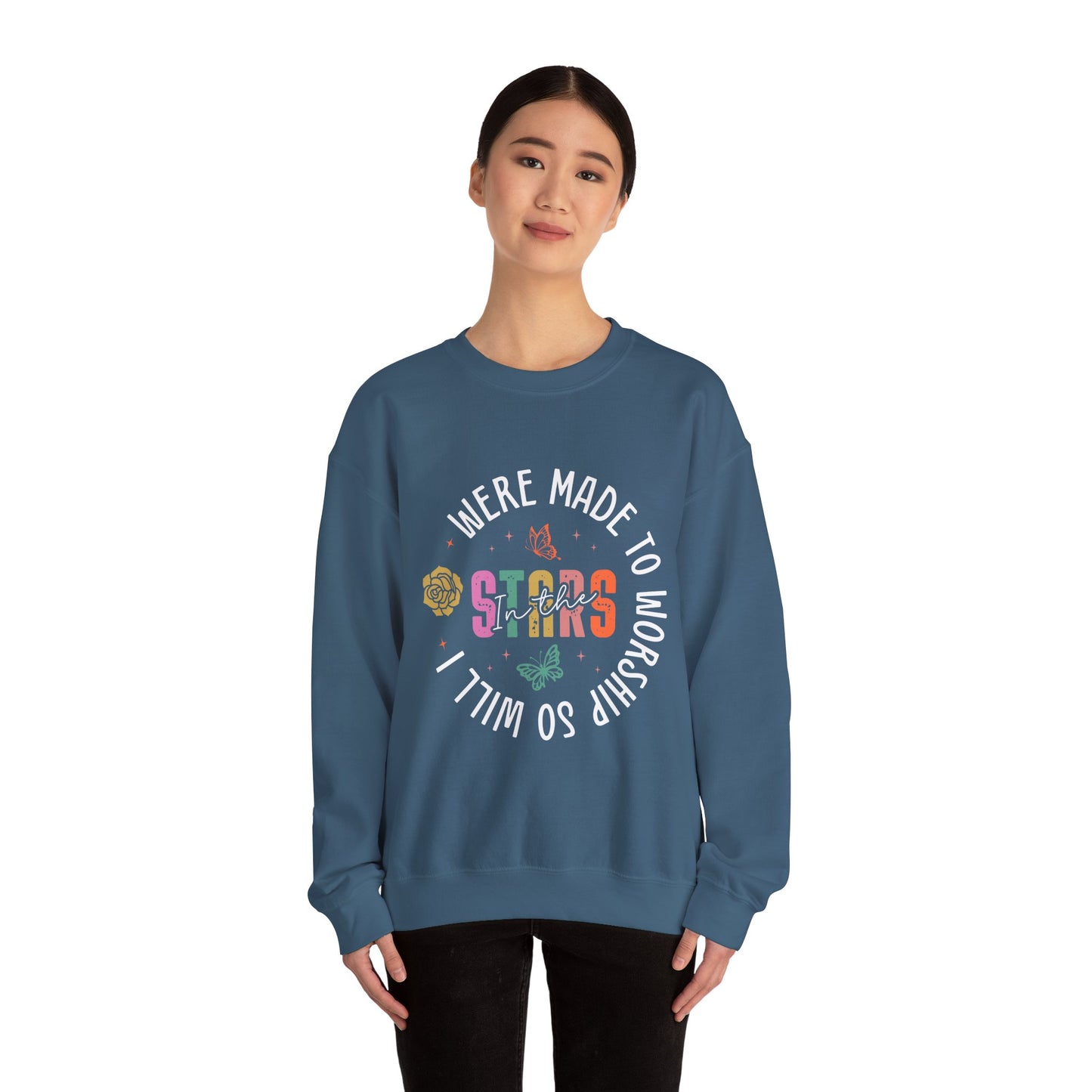 Whimsical Stars Crewneck Sweatshirt, Cozy Pullover, Casual Style, Trendy Gift, Relaxed Fit, Cute Aesthetic
