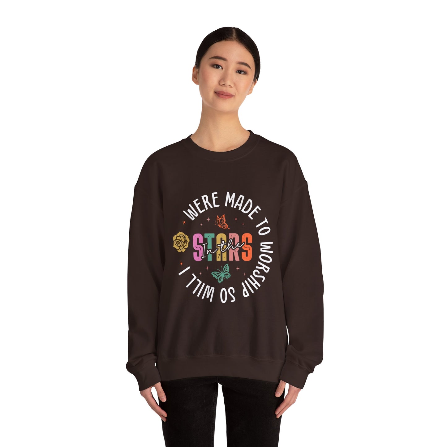 Whimsical Stars Crewneck Sweatshirt, Cozy Pullover, Casual Style, Trendy Gift, Relaxed Fit, Cute Aesthetic