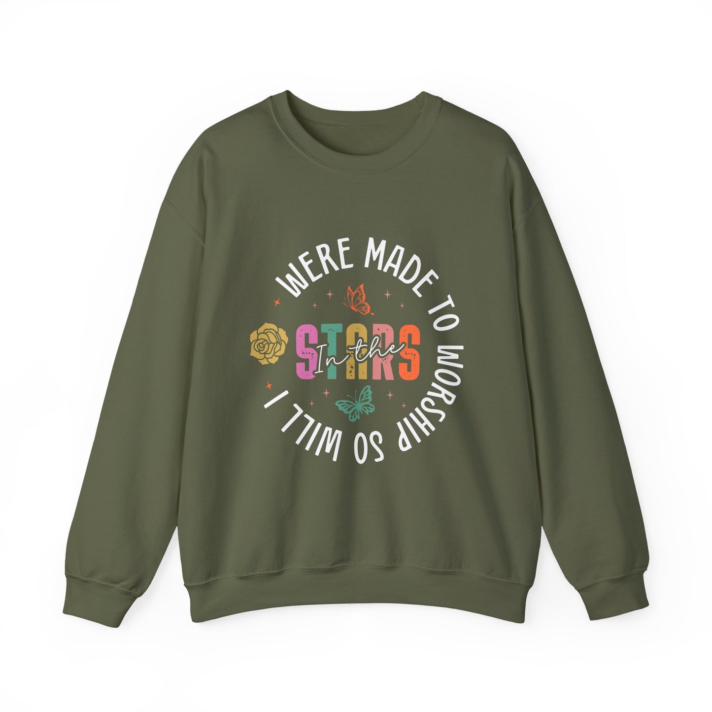 Whimsical Stars Crewneck Sweatshirt, Cozy Pullover, Casual Style, Trendy Gift, Relaxed Fit, Cute Aesthetic