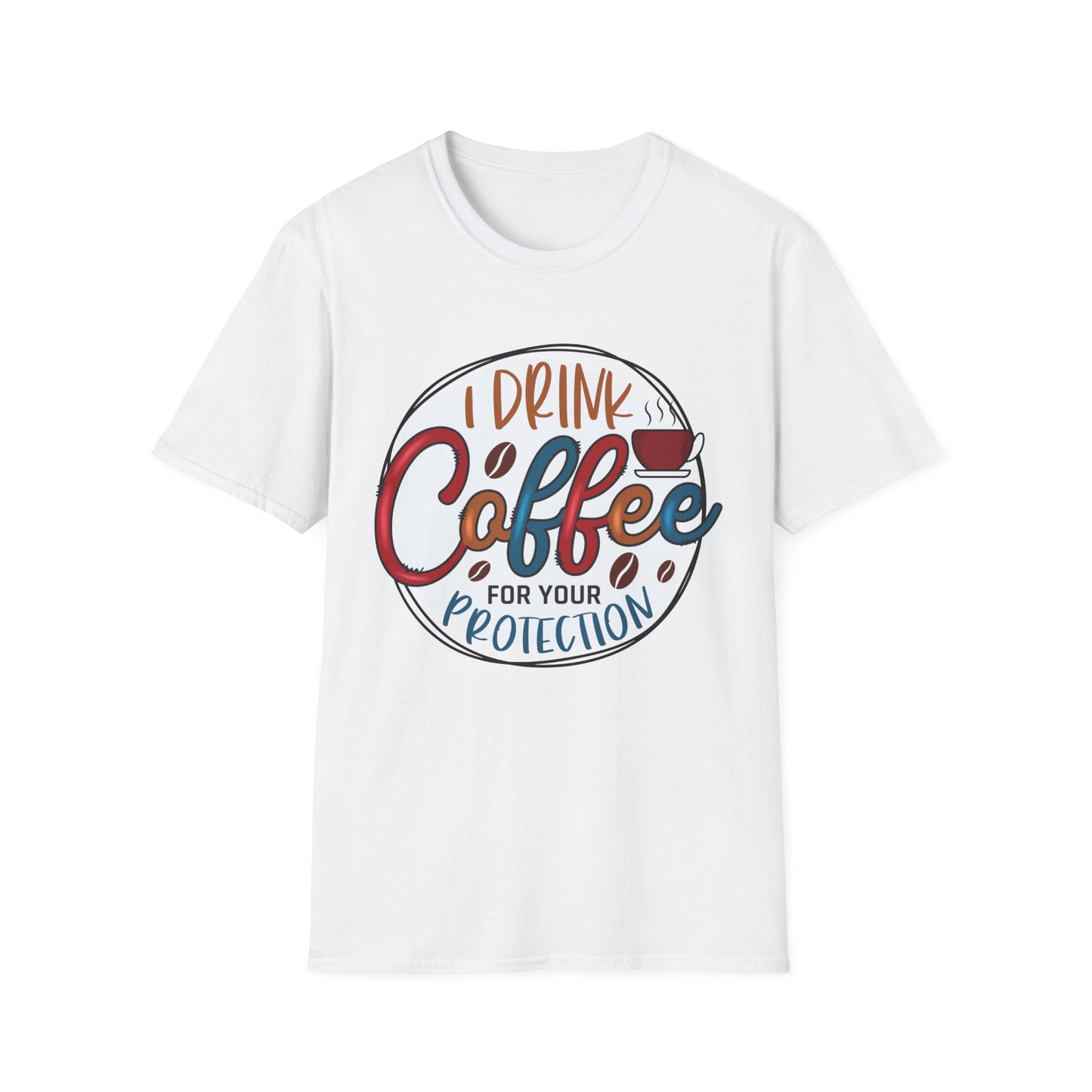 Coffee Protection Unisex T-Shirt, Funny Coffee Lover Gift, Casual Kitchen Tee, Perfect for Birthdays, Coffee Shop Wear