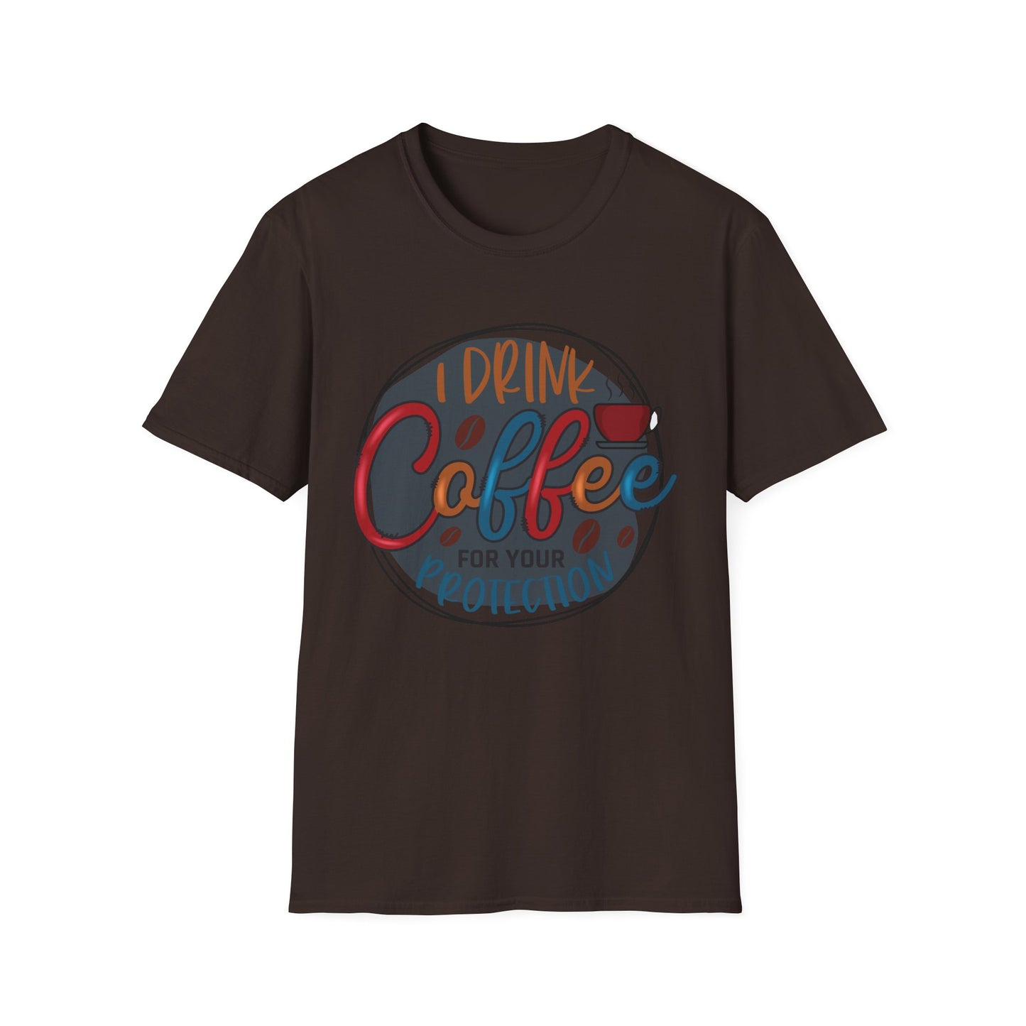 Coffee Protection Unisex T-Shirt, Funny Coffee Lover Gift, Casual Kitchen Tee, Perfect for Birthdays, Coffee Shop Wear