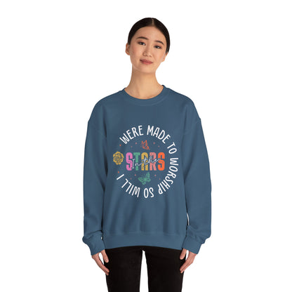 Whimsical Stars Crewneck Sweatshirt, Cozy Pullover, Casual Style, Trendy Gift, Relaxed Fit, Cute Aesthetic