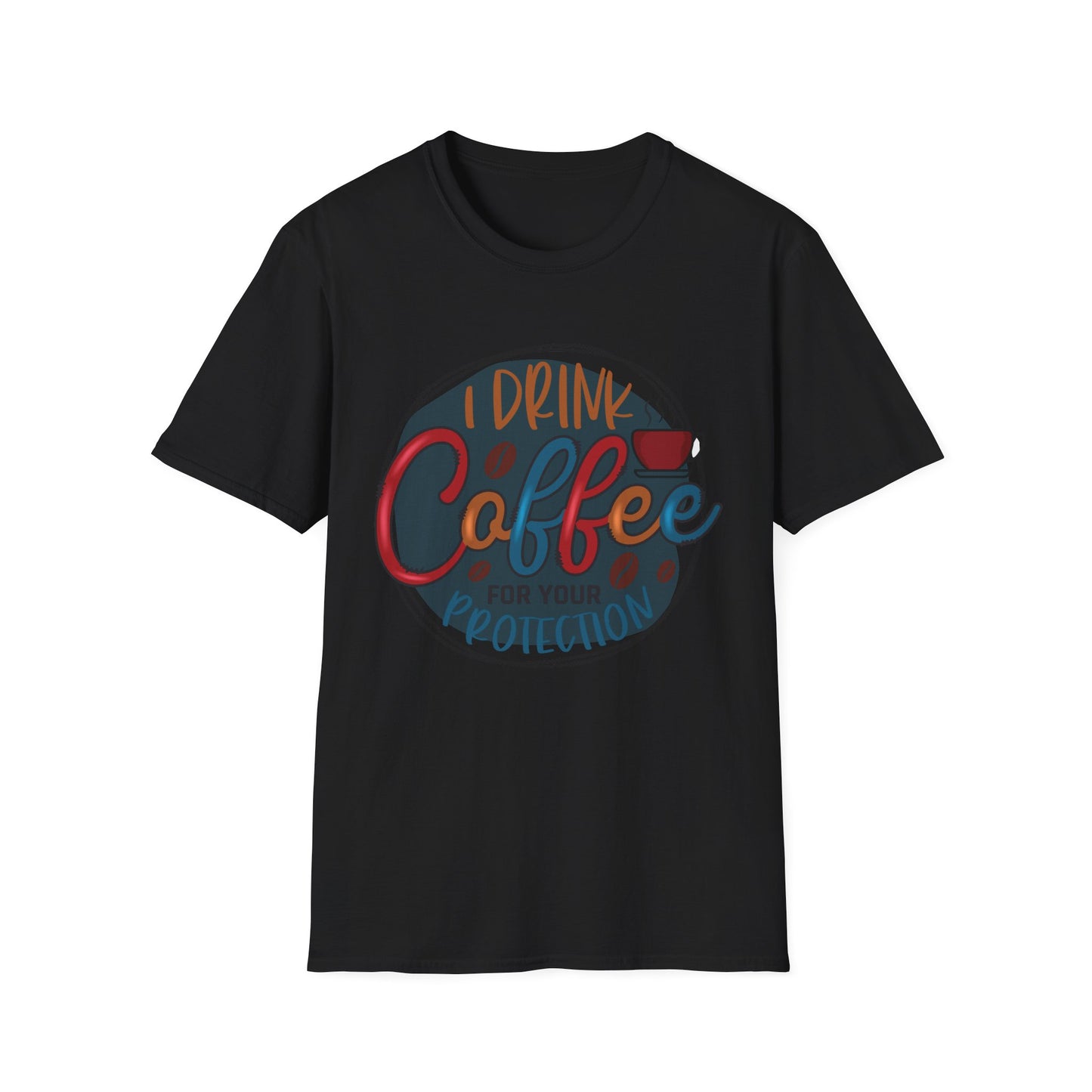 Coffee Protection Unisex T-Shirt, Funny Coffee Lover Gift, Casual Kitchen Tee, Perfect for Birthdays, Coffee Shop Wear