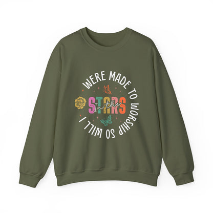 Whimsical Stars Crewneck Sweatshirt, Cozy Pullover, Casual Style, Trendy Gift, Relaxed Fit, Cute Aesthetic