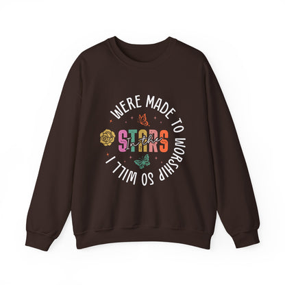 Whimsical Stars Crewneck Sweatshirt, Cozy Pullover, Casual Style, Trendy Gift, Relaxed Fit, Cute Aesthetic