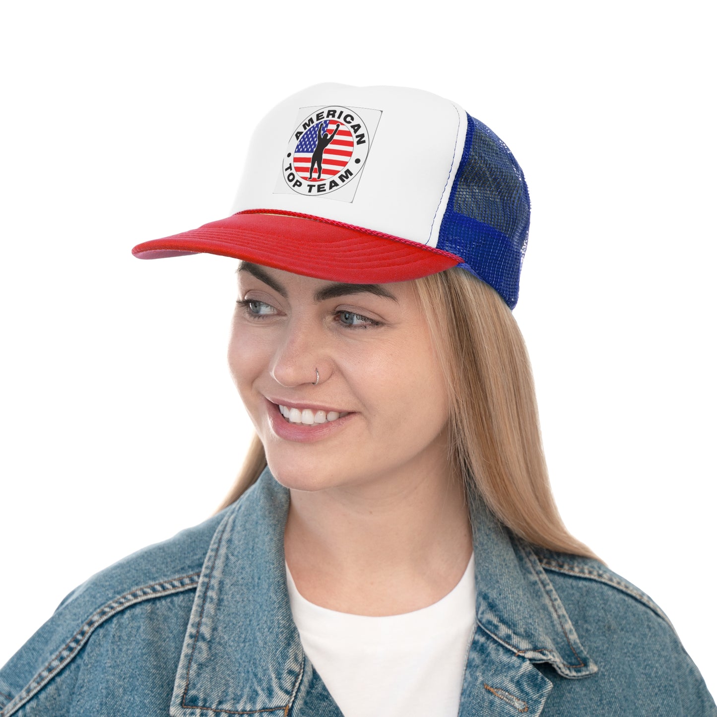 American Top Team Trucker Cap - Red White Blue Athletic Hat
